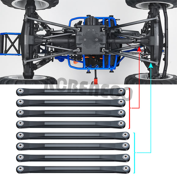 Metal Chassis Link Rod Upper and Lower Linkage for LOSI LMT 4WD Truck 1/8 RC Crawler Car Upgrade Parts