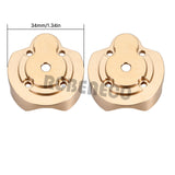 2pcs Brass Outer Portal Covers Counterweight for 1/18 Axial UTB18 Capra Unlimited Trail Buggy Upgrade (UTB18-01)