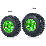 4Pcs 1.0" Beadlock Aluminum Wheel Rims Tires Set for Axial SCX24