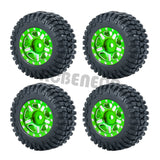 4Pcs 1.0" Beadlock Aluminum Wheel Rims Tires Set for Axial SCX24