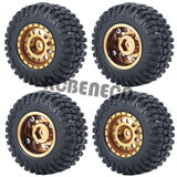 1.0 Wheel Rims & Mud Tires Set for 1/24 RC Crawler Car Axial SCX24 Upgrade Parts