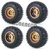 1.0 Wheel Rims & Mud Tires Set for 1/24 RC Crawler Car Axial SCX24 Upgrade Parts