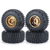 1.0 Wheel Rims & Mud Tires Set for 1/24 RC Crawler Car Axial SCX24 Upgrade Parts