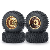 1.0 Wheel Rims & Mud Tires Set for 1/24 RC Crawler Car Axial SCX24 Upgrade Parts