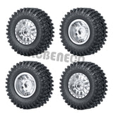 1.0" RC Wheel Rims & Mud Tires Set for 1/24 Axial SCX24 RC Crawler