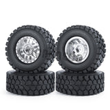 1.0" RC Wheel Rims & Mud Tires Set for 1/24 Axial SCX24 RC Crawler