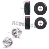 1.0" RC Wheel Rims & Mud Tires Set for 1/24 Axial SCX24 RC Crawler