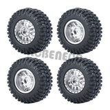 1.0" RC Wheel Rims & Mud Tires Set for 1/24 Axial SCX24 RC Crawler