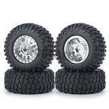 1.0" RC Wheel Rims & Mud Tires Set for 1/24 Axial SCX24 RC Crawler