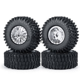 1.0" RC Wheel Rims & Mud Tires Set for 1/24 Axial SCX24 RC Crawler