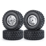 1.0" RC Wheel Rims & Mud Tires Set for 1/24 Axial SCX24 RC Crawler