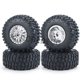 1.0" RC Wheel Rims & Mud Tires Set for 1/24 Axial SCX24 RC Crawler