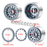 4PCS CNC Aluminum Alloy Wheel Hub 2.2inch Beadlock Wheel Rim for 1/10 RC Crawler Car Axial Wraith 90048 RR10 TRX4 TRX6 Redcat