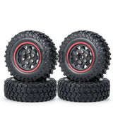 4PCS Plastic Wheel Rims&Rubber Tires Kit for Axial SCX24