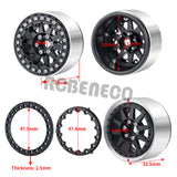 4Pcs 2.2inch Metal Alloy Beadlock Wheel Rims Hubs Rings for TRX4 Axial SCX10 Wraith 90018 RR10 Redcat 1/10 RC Crawler Car Upgrade