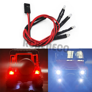 Front & Rear LED Lights Spotlights for Traxxas TRX-4M Bronco Defender 1/18 RC Crawler Upgrade Parts