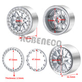 4Pcs 2.2inch Metal Alloy Beadlock Wheel Rims Hubs Rings for TRX4 Axial SCX10 Wraith 90018 RR10 Redcat 1/10 RC Crawler Car Upgrade