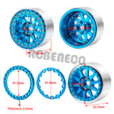 4Pcs 2.2inch Metal Alloy Beadlock Wheel Rims Hubs Rings for TRX4 Axial SCX10 Wraith 90018 RR10 Redcat 1/10 RC Crawler Car Upgrade