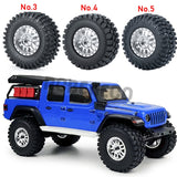 1.0" RC Wheel Rims & Mud Tires Set for 1/24 Axial SCX24 RC Crawler