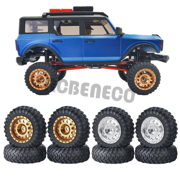 Metal Wheel Rim & Rubber Tyre for Axial SCX24 1/24 Rc Crawler Car