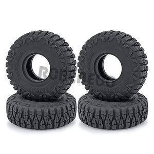 4PCS Micro Crawler 1.0" Wheel Tires Soft Mud Terrain Rubber Tyres for 1/24 Axial SCX24 Bronco Gladiator Deadbolt Parts