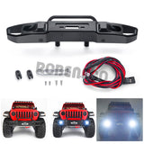 Metal Front Bumper with LED Lights for Axial SCX10 III AXI03006 Gladiator AXI03007 Wrangler 1/10 RC Crawler Car