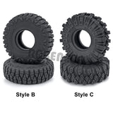 4PCS Micro Crawler 1.0" Wheel Tires Soft Mud Terrain Rubber Tyres for 1/24 Axial SCX24 Bronco Gladiator Deadbolt Parts