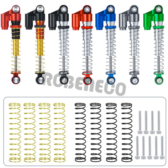 43mm Shocks Aluminum Threaded Tele Absorber Damper for Axial SCX24 Wrangler Bronco Gladiator Deadbolt C10