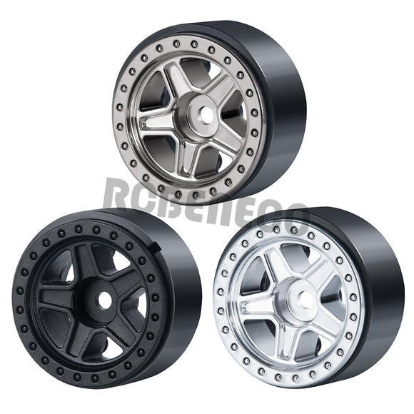 1.0 Beadlock Wheel Rim 4pcs Plastic 5-Spokes Hub for 1/24 RC Crawler Axial SCX24 Upgrade Parts