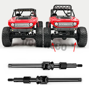 2Pcs 4mm Extended Carbon Steel Front Axle Drive Shaft CVD Set for 1/24 Axial SCX24 C10 JLU Bronco Gladiator Deadbolt Upgrades Parts