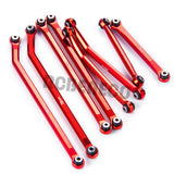 8PCS CNC Aluminum High Clearance 4 Links Set for 1/24 RC Crawler Car Axial SCX24 Jeep Gladiator AXI00005