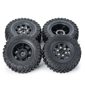 4PCS Plastic Wheel Rims&Rubber Tires Kit for Axial SCX24