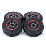 4PCS Plastic Wheel Rims&Rubber Tires Kit for Axial SCX24