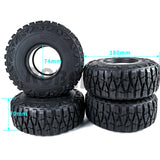 1/2/4PCS 2.9" Rubber Wheel Tires for Axial SCX6