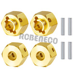 4PCS 12mm Wheel Hex Adapter Brass Counterweight for 1/10 RC Crawler Axial SCX10 III AXI03007 AXI03004 Capra