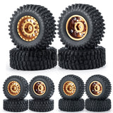 1.0 Wheel Rims & Mud Tires Set for 1/24 RC Crawler Car Axial SCX24 Upgrade Parts