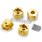 4PCS 12mm Wheel Hex Adapter Brass Counterweight for 1/10 RC Crawler Axial SCX10 III AXI03007 AXI03004 Capra