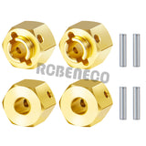 4PCS 12mm Wheel Hex Adapter Brass Counterweight for 1/10 RC Crawler Axial SCX10 III AXI03007 AXI03004 Capra