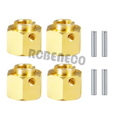 4PCS 12mm Wheel Hex Adapter Brass Counterweight for 1/10 RC Crawler Axial SCX10 III AXI03007 AXI03004 Capra