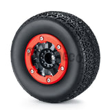 4pcs Rubber Wheel Tires with Plastic Beadlock Rims for 1:10 RC Short-Course Truck Traxxas Slash 4x4 VKAR 10SC HPI