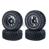 4pcs RC Wheel Rim and RC Tires for 1:10 RC Short-Course Car Slash VKAR 10SC HPI