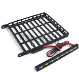 Metal Roof Rack Luggage with Headlight for 1/24 RC Crawler Car Axial SCX24 AXI00005