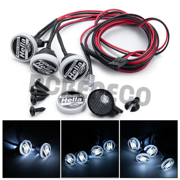 Round 2/4LEDs Light with Cover for Axial SCX10 Traxxas TRX4 D90