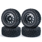 4pcs RC Wheel Rim and RC Tires for 1:10 RC Short-Course Car Slash VKAR 10SC HPI