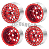 4Pcs 2.2inch Metal Alloy Beadlock Wheel Rims Hubs Rings for TRX4 Axial Wraith 90018 RR10 Redcat 1/10 RC Crawler Car