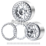 4Pcs 2.2inch Metal Alloy Beadlock Wheel Rims Hubs Rings for TRX4 Axial Wraith 90018 RR10 Redcat 1/10 RC Crawler Car