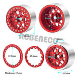 4Pcs 2.2inch Metal Alloy Beadlock Wheel Rims Hubs Rings for TRX4 Axial Wraith 90018 RR10 Redcat 1/10 RC Crawler Car