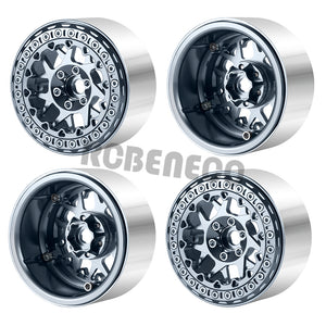 4Pcs 2.2inch Metal Alloy Beadlock Wheel Rims Hubs Rings for TRX4 Axial Wraith 90018 RR10 Redcat 1/10 RC Crawler Car