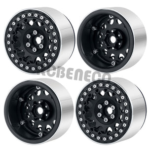 4PCS CNC Aluminum Alloy Wheel Hub 2.2inch Beadlock Wheel Rim for 1/10 RC Crawler Car Axial Wraith 90048 RR10 TRX4 TRX6 Redcat