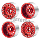 4PCS CNC Aluminum Alloy Wheel Hub 2.2inch Beadlock Wheel Rim for 1/10 RC Crawler Car Axial Wraith 90048 RR10 TRX4 TRX6 Redcat